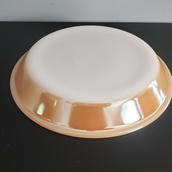 Vintage Fire King Peach Lustre 9" Milk Glass Pie Plate - Picture 3 of 16